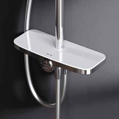 Встраиваемая душевая система AM.PM Like хром: тропический верхний душ, ручной душ, полочка, модуль MultiDock