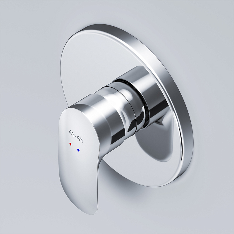 Встраиваемая душевая система AM.PM Like хром: тропический верхний душ, ручной душ, полочка, модуль MultiDock