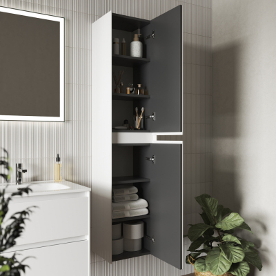 Шкаф-пенал SANCOS Cento подвесной, белый глянец 350х300х1600, PCN35W