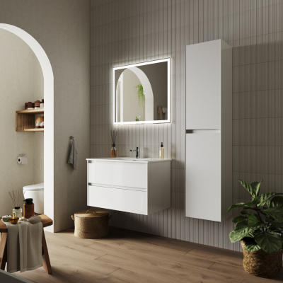 Шкаф-пенал SANCOS Cento подвесной, белый глянец 350х300х1600, PCN35W