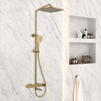 Душевая стойка Cube VSFS-1C1BG, брашированное золото