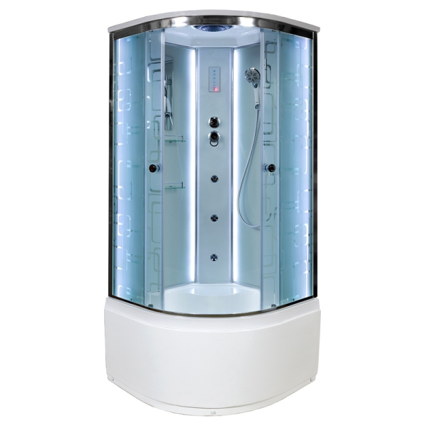 Душевая кабина AvaCan EM5011 LED с гидромассажем 110x110 см, EM5011LED+GM