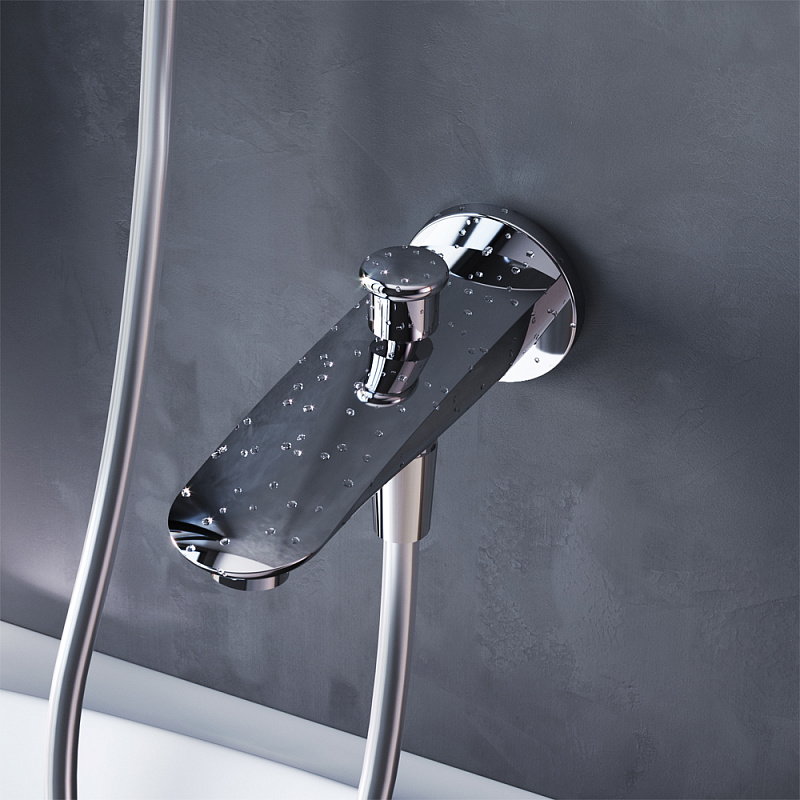 Встраиваемая душевая система AM.PM Like хром: тропический верхний душ, излив с душевой лейкой, модуль MultiDock