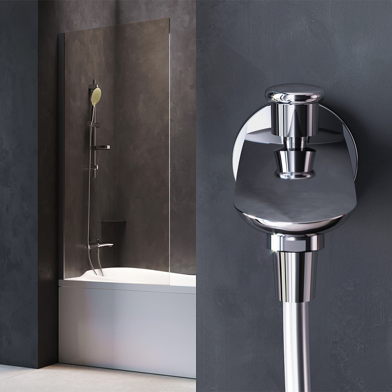 Встраиваемая душевая система AM.PM Like хром: тропический верхний душ, излив с душевой лейкой, модуль MultiDock