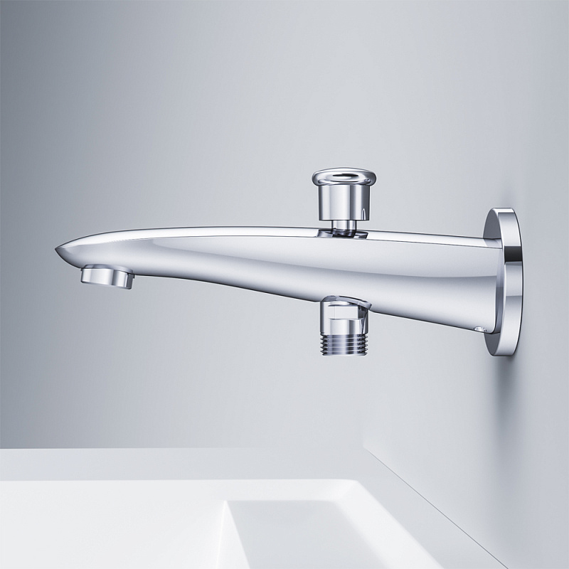 Встраиваемая душевая система AM.PM Like хром: тропический верхний душ, излив с душевой лейкой, модуль MultiDock