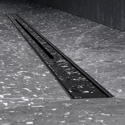 Душевой трап (лоток) 100 AM.PM MasterFlow Slim W01SC-S11-100-05BM комбинированный затвор с черной матовой решеткой