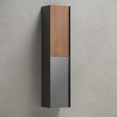 Шкаф-пенал SANCOS Delta подвесной, Дуб красный/графит 350х300х1600, PDL35GR