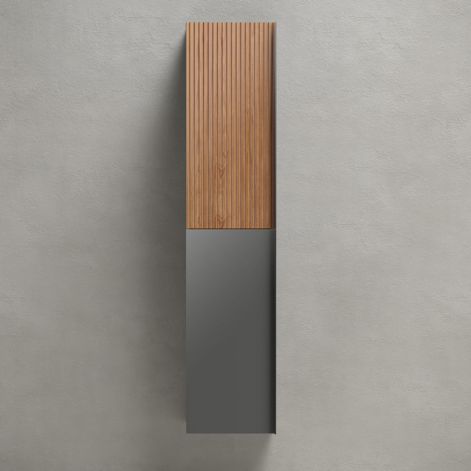 Шкаф-пенал SANCOS Delta подвесной, Дуб красный/графит 350х300х1600, PDL35GR