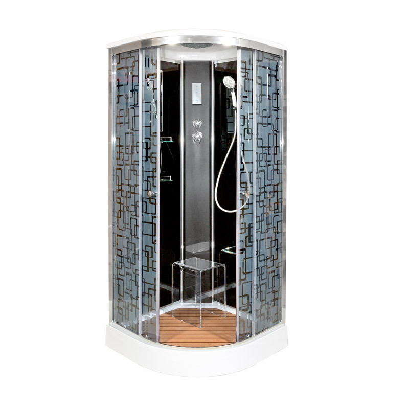 Душевая кабина DTO BM 1510 Black с электрикой (100x100)