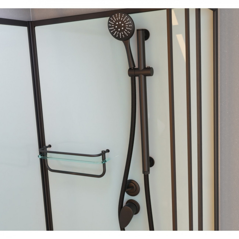 Душевая кабина Frank F409/2 Black без крыши 90x90 см, 148009