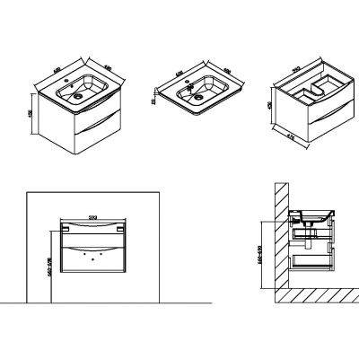 База под раковину Roberta 600 Stone