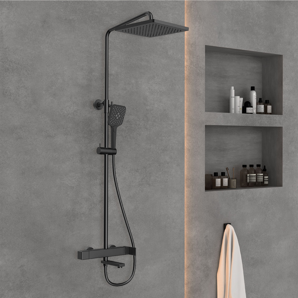 Душевая стойка Cube VSFS-1C1MB, черный