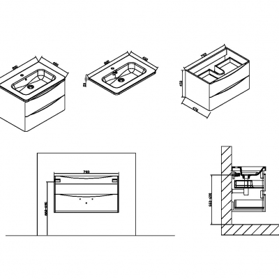 База под раковину Roberta 800 L.White