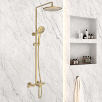 Душевая стойка Desire VSFS-1D1TBG термостатическая, брашированное золото