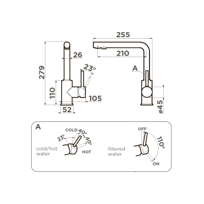 Смеситель для кухни Omoikiri Nakagawa 2 Plus-BE латунь/ваниль, 4994418