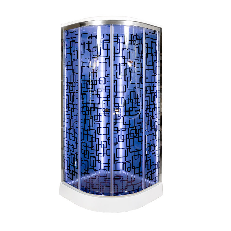 Душевая кабина DTO BM 1510 LED Black (100x100)