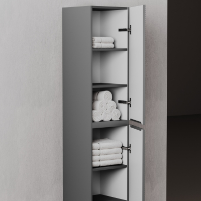 Шкаф-пенал SANCOS Folk подвесной, Grey soft 350х350х1650 мм, PFL35GS