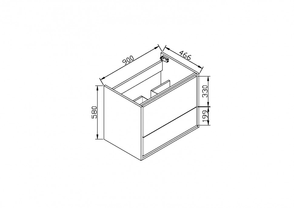 База под раковину Alessia 900 Y.Oak+L.White