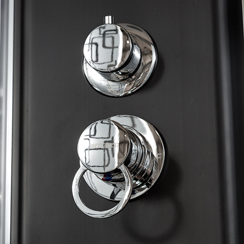 Душевая кабина DTO BM 1510 LED Black с гидромассажем (100x100)