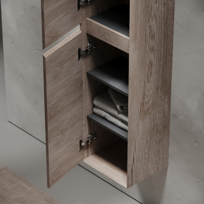 Шкаф-пенал SANCOS Marmi 1.0 подвесной, дуб галифакс натуральный 350х300х1600, PMR35EG