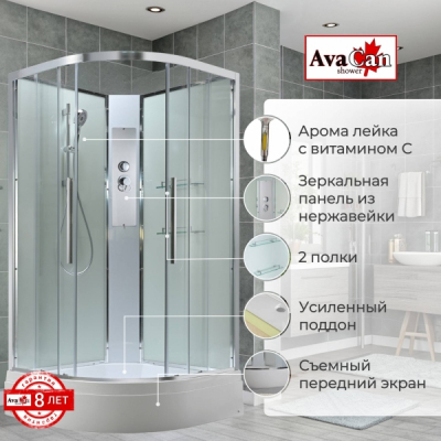 Душевая кабина AvaCan EM3080NT 80x80 см без крыши прозрачная