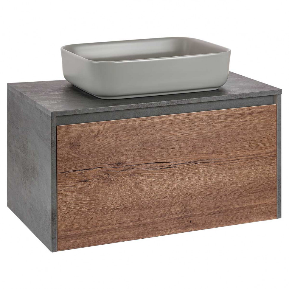 База под накладную раковину Mesa 800 T.Oak + Beton