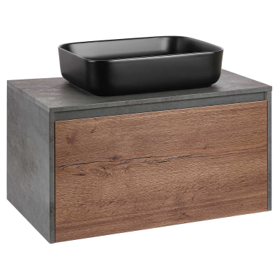 База под накладную раковину Mesa 800 T.Oak + Beton