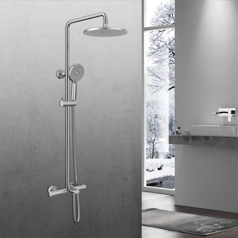 Душевая стойка Esse VSFS-1E1TCH термостатическая, хром