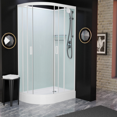 Душевая кабина Frank F412R М White без крыши матовое стекло 120x80 см, 20023
