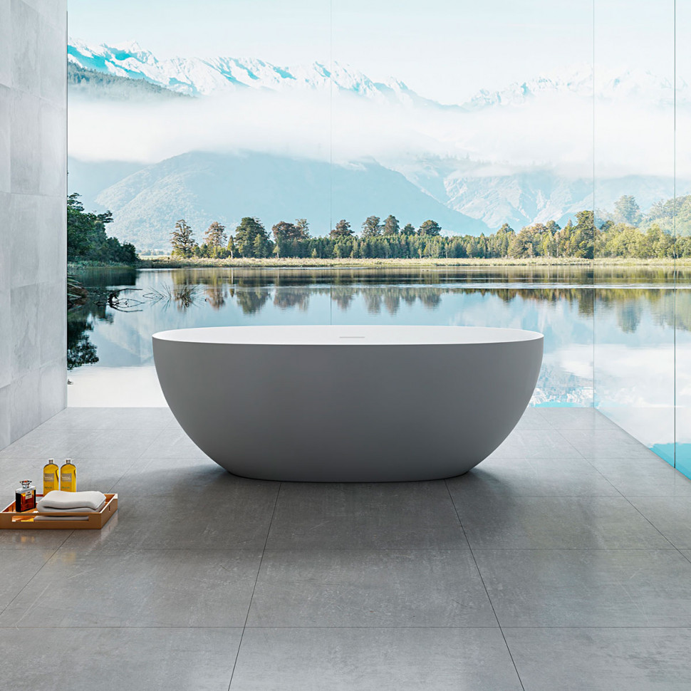 Ванна Solid Surface Vincea VBT-6S01MG, серый/белый матовый