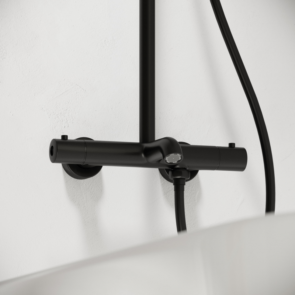 Душевая система Sancos Game с термостатом черный матовый,SC3001LMB