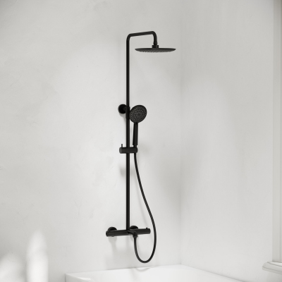 Душевая система Sancos Game с термостатом черный матовый,SC3001LMB