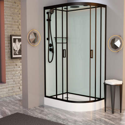 Душевая кабина Frank F418L Black 100х80 см левосторонняя, 814814