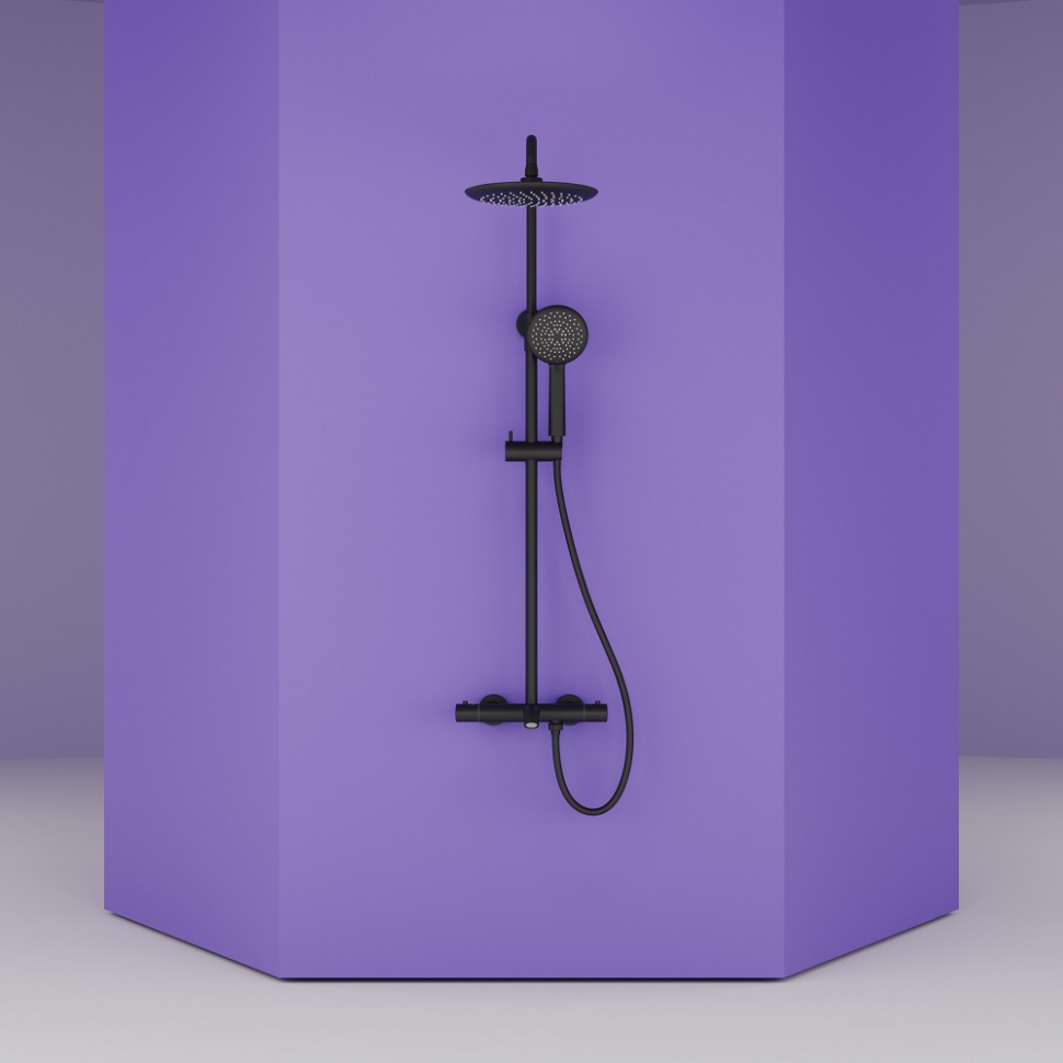 Душевая система Sancos Game с термостатом черный,SC3001MB