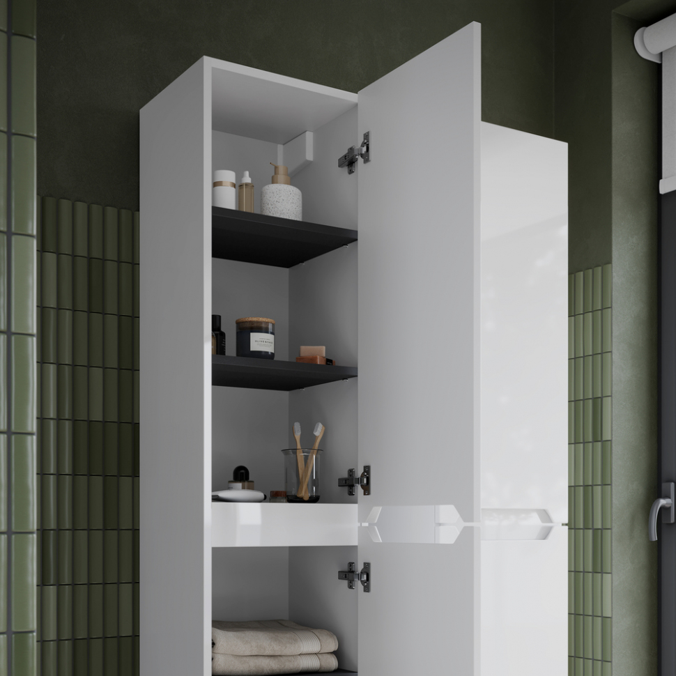 Шкаф-пенал SANCOS Norma 2.0 подвесной, белый глянец 350х350х1650, PNR2.035W