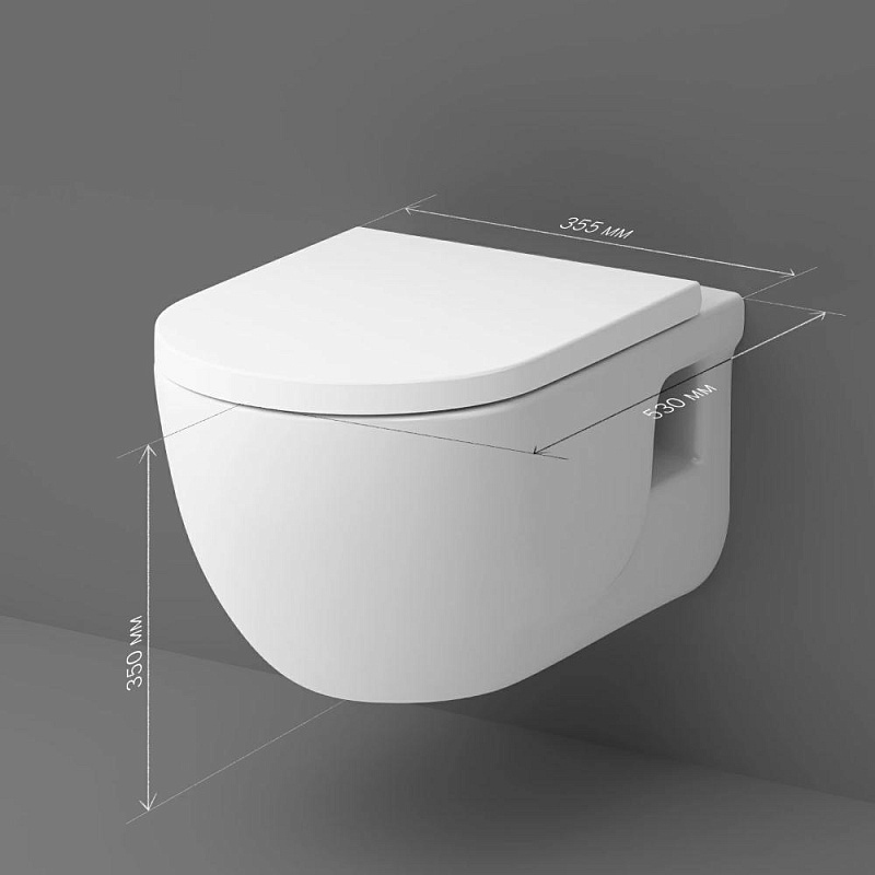 Унитаз подвесной AM.PM Like C801701SC безободковый с сиденьем микролифт. белый