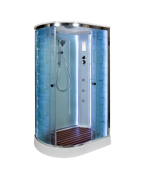 Душевая кабина AvaCan EM2012 R LED с гидромассажем 120x90 см, EM2012RLED+GM