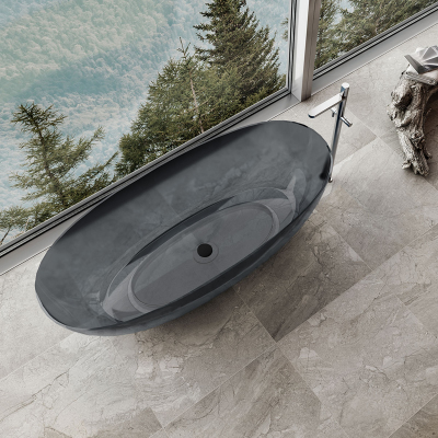 Ванна прозрачная Vincea VBT-6T01B, черный