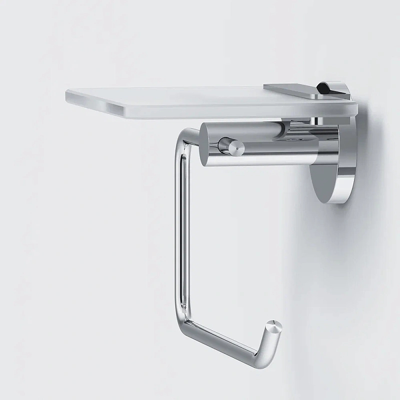 Держатель для туалетной бумаги настенный AM.PM X-Joy A85A341500 со стеклянной полочкой, хром