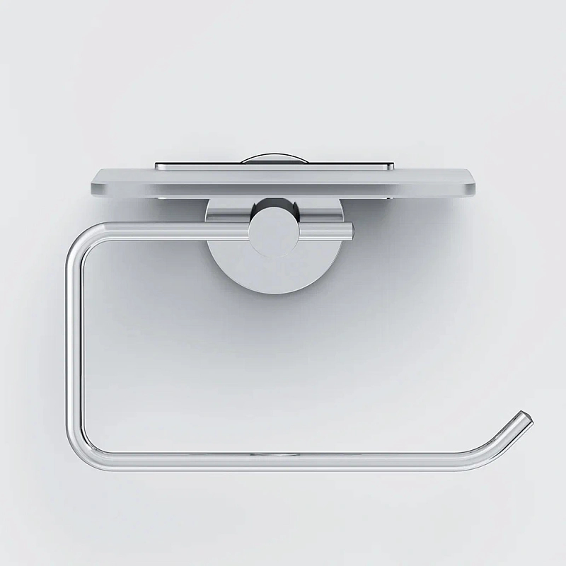 Держатель для туалетной бумаги настенный AM.PM X-Joy A85A341500 со стеклянной полочкой, хром