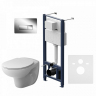Унитаз подвесной безободковый с инсталляцией AM.PM Sense IS48051.741700 сиденьем микролифт, хром пневм. клавишей