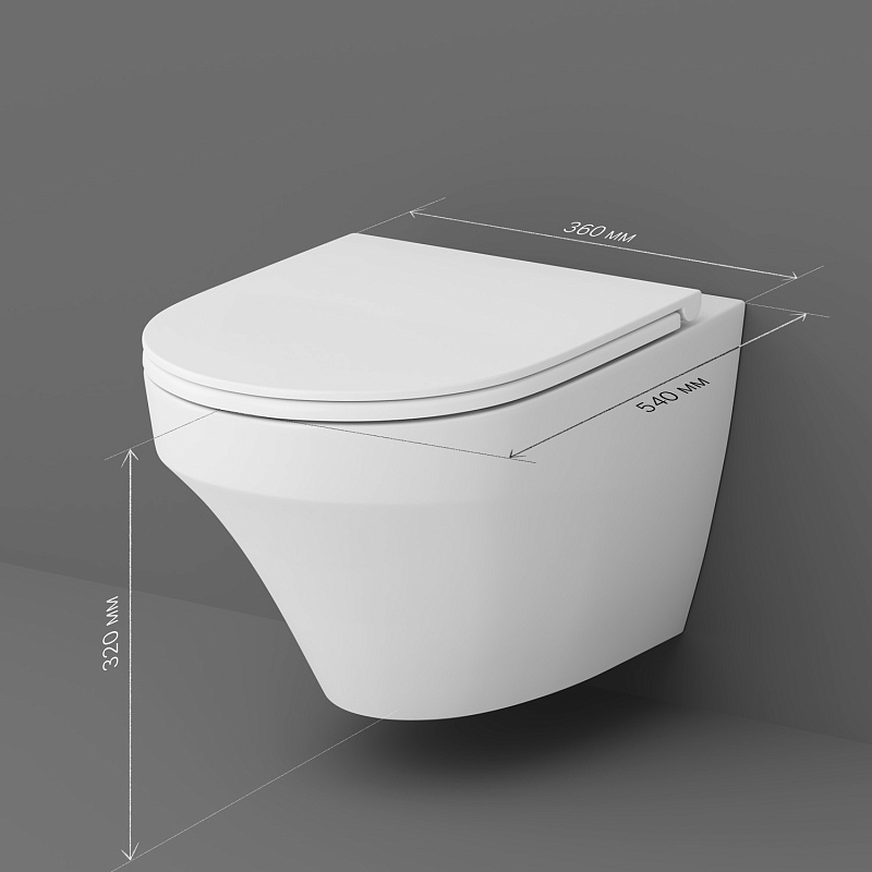 Унитаз подвесной AM.PM Inspire C501700WH безободковый c сиденьем микролифт C907851WP, белый