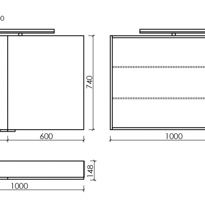 Зеркальный шкаф SANCOS Hilton с LED подсветкой 1000x148х740, Z1000