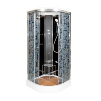 Душевая кабина DTO BM 1590 Black с гидромассажем  (90x90)