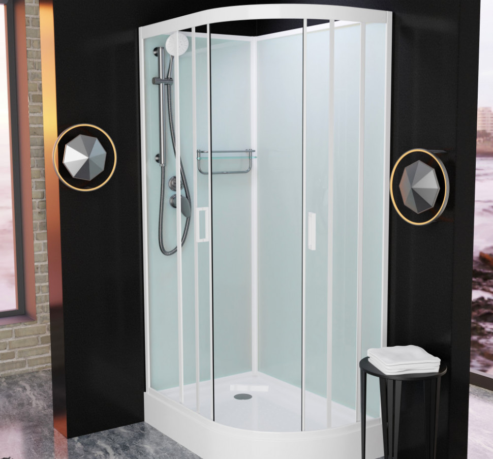 Душевая кабина Frank F418L White без крыши 100x80 см, 418018