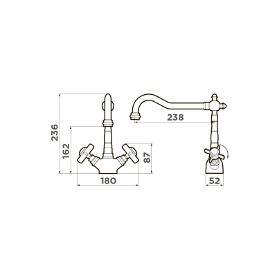 Смеситель для кухни Omoikiri Tokigawa-C латунь/хром, 4994256
