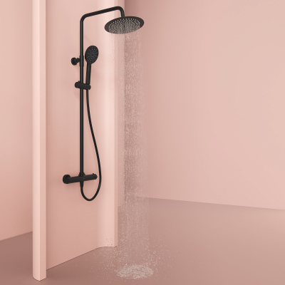 Душевая система Sancos Kanedo с термостатом черный матовый,SC7200MB