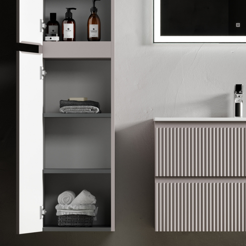 Шкаф-пенал SANCOS Snob R подвесной, Doha Soft 350х350х1650, PSNR35SM