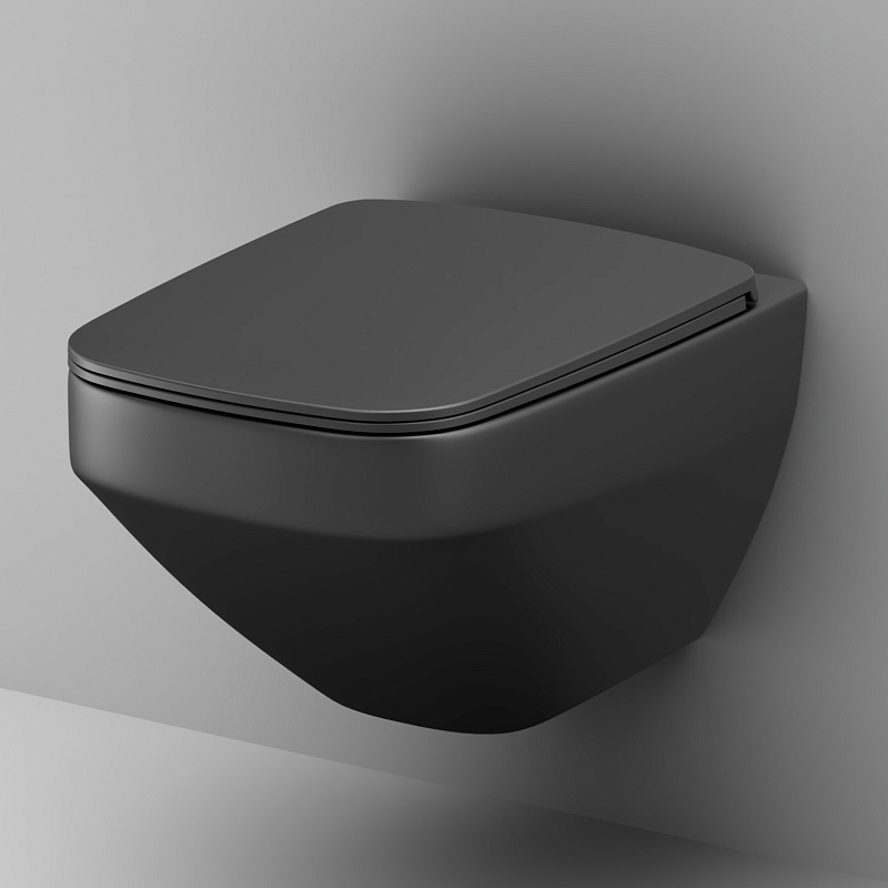 Унитаз подвесной AM.PM Inspire 2.0 C50A1700MBSC безободковый с сиденьем микролифт, черный матовый