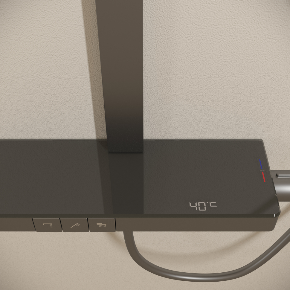 Душевая система Sancos Vos с термостатом вороненая сталь,SC6100GG